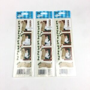 Christmas Holiday Santa Vintage Theme Holly Gift Tags EZ Rub on Transfers 3 Pack